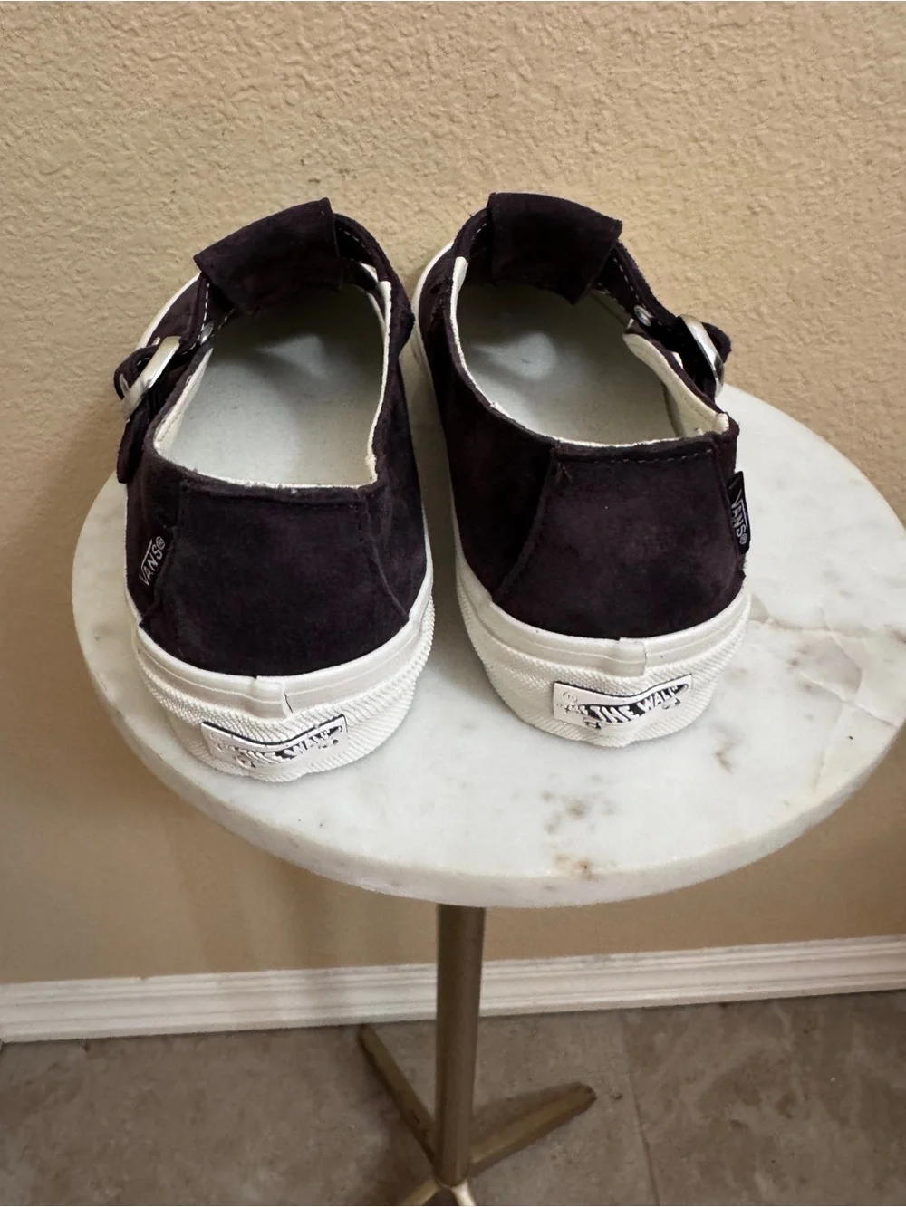 Women Vans Premium Mary Jane Suede chocolate plum brown sneakers size 7.5